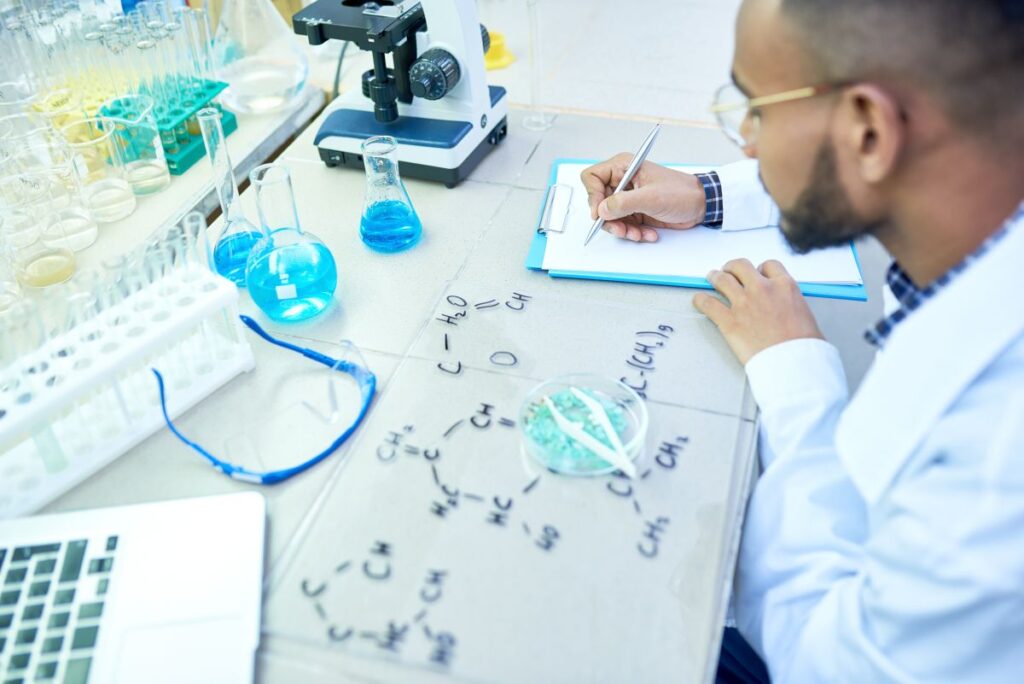 scientist researching metabolic pathways