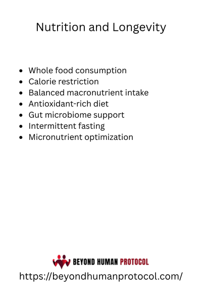 Nutrition and Longevity with Bullet Points