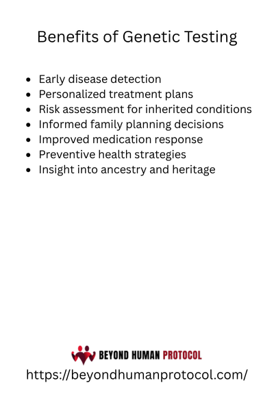 Benefits of Genetic Testing with Bullet Points