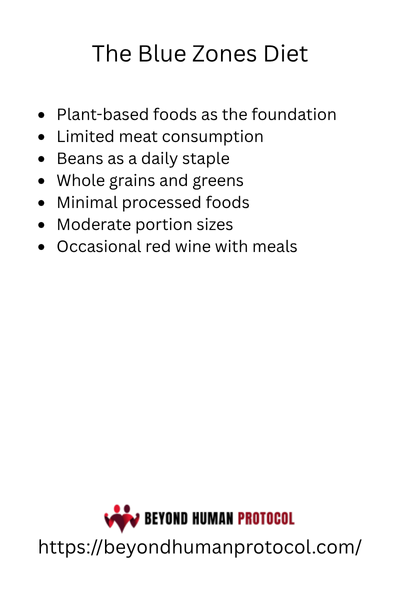 The Blue Zone Diet with Bullet Points