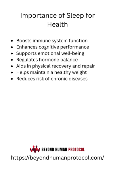 Importance of Sleep for Health with Bullet Points