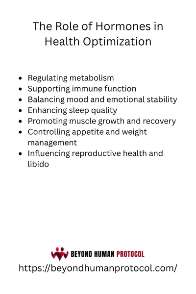 The Role of Hormones in Health Optimization with bullet points