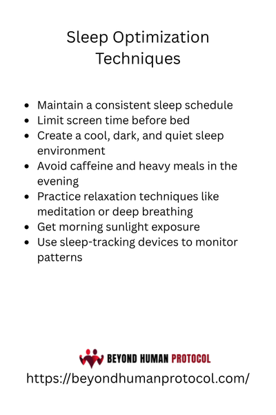 Sleep Optimization Techniques with bullet points