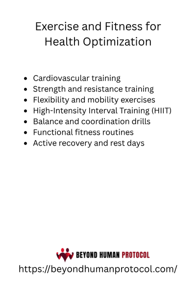 Exercise and Fitness for Health Optimization with Bullet Points