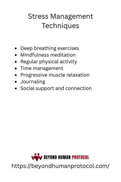 Stress Management and Techniques with Bullet Points
