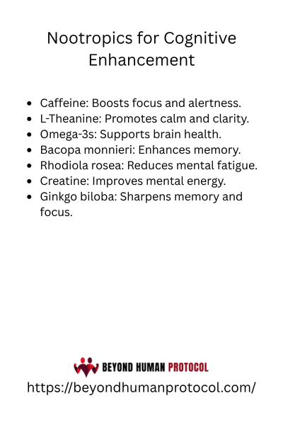 Nootropics for Cognitive Enhancement with Bullet Points